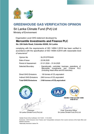 Green House Gas Verification Opinion